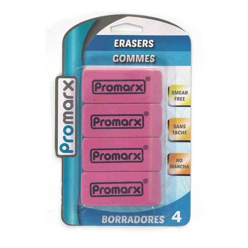 Promarx Pink Erasers, 4 Count (DA09-NRSB04-48) - Image 1